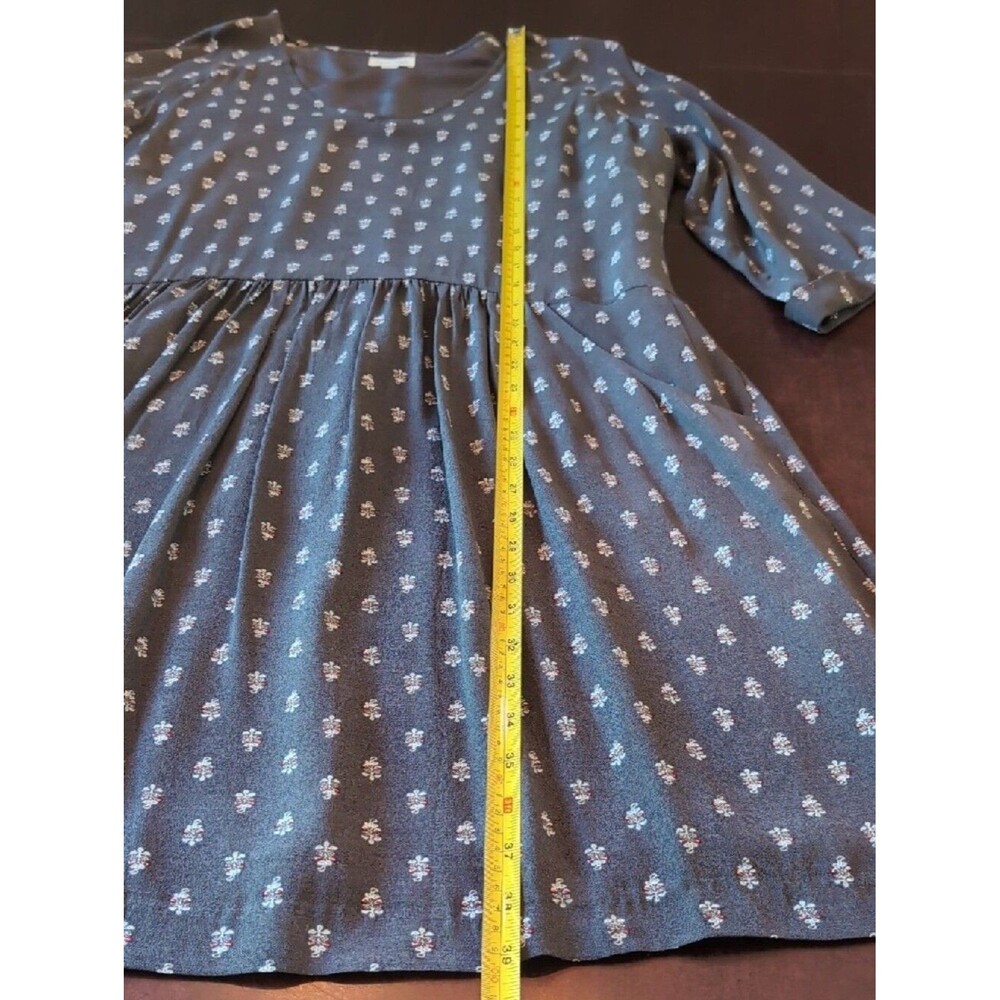 Garnet Hill | Bohemian Pocket Detail Dress | 12 | Gray & White - Picture 5 of 11